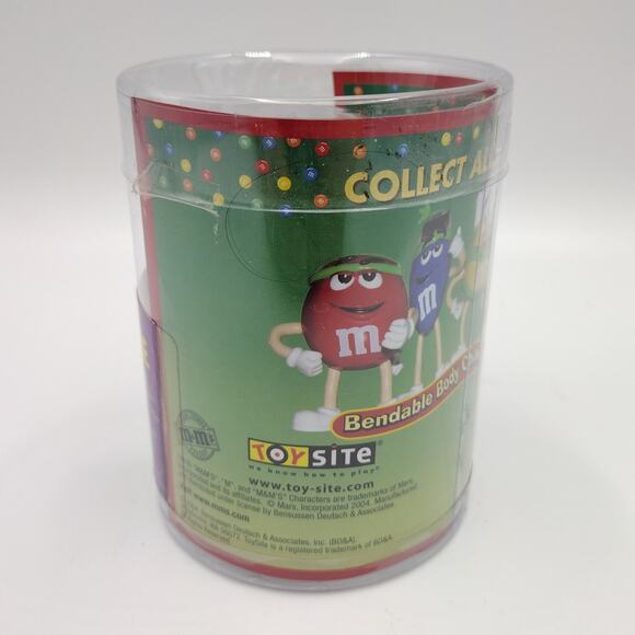 M&M's Red Christmas Bendable Body Character Toy Holiday Collectible NEW - Picture 3 of 5